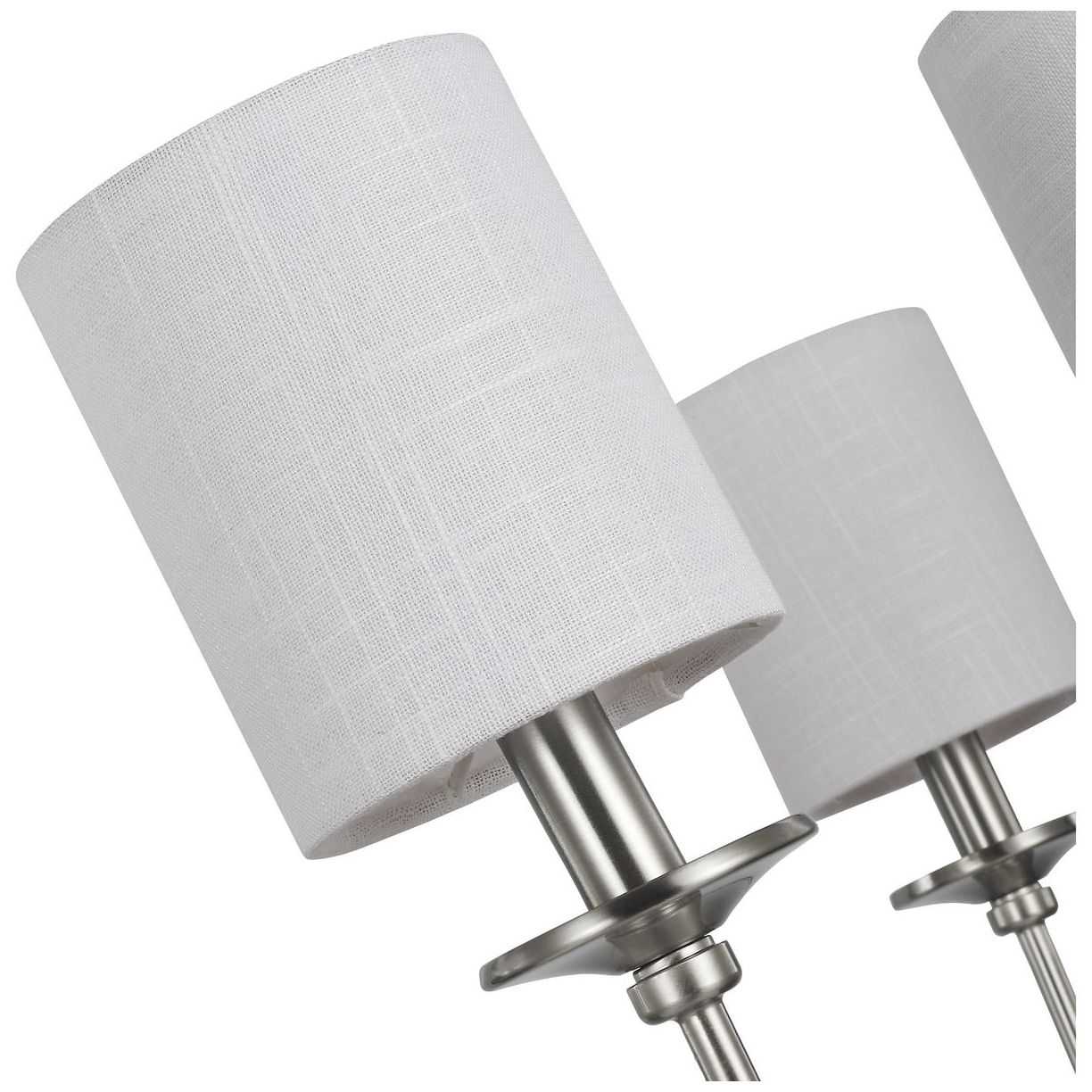 Image 7 Bonita Collection Six-Light White Linen Fabric Shade Chandelier Light more views