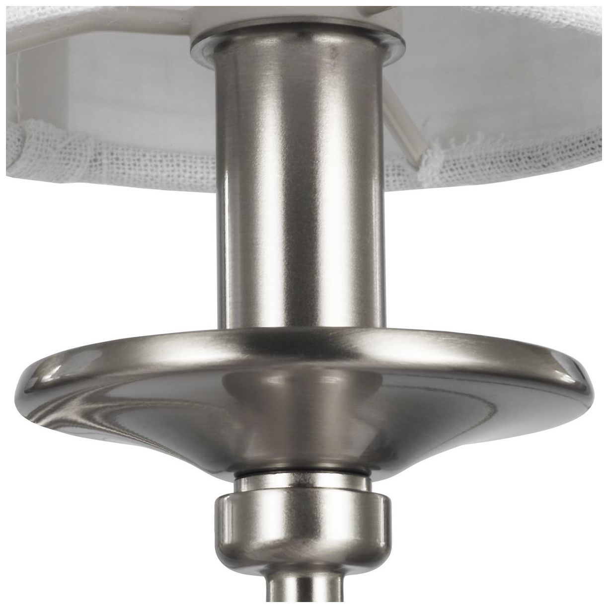 Bonita Collection Six-Light White Linen Fabric Shade Chandelier Light