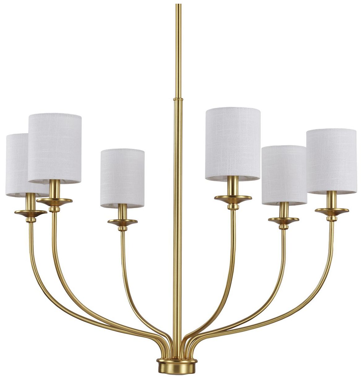 Bonita Collection Six-Light White Linen Fabric Shade Chandelier Light