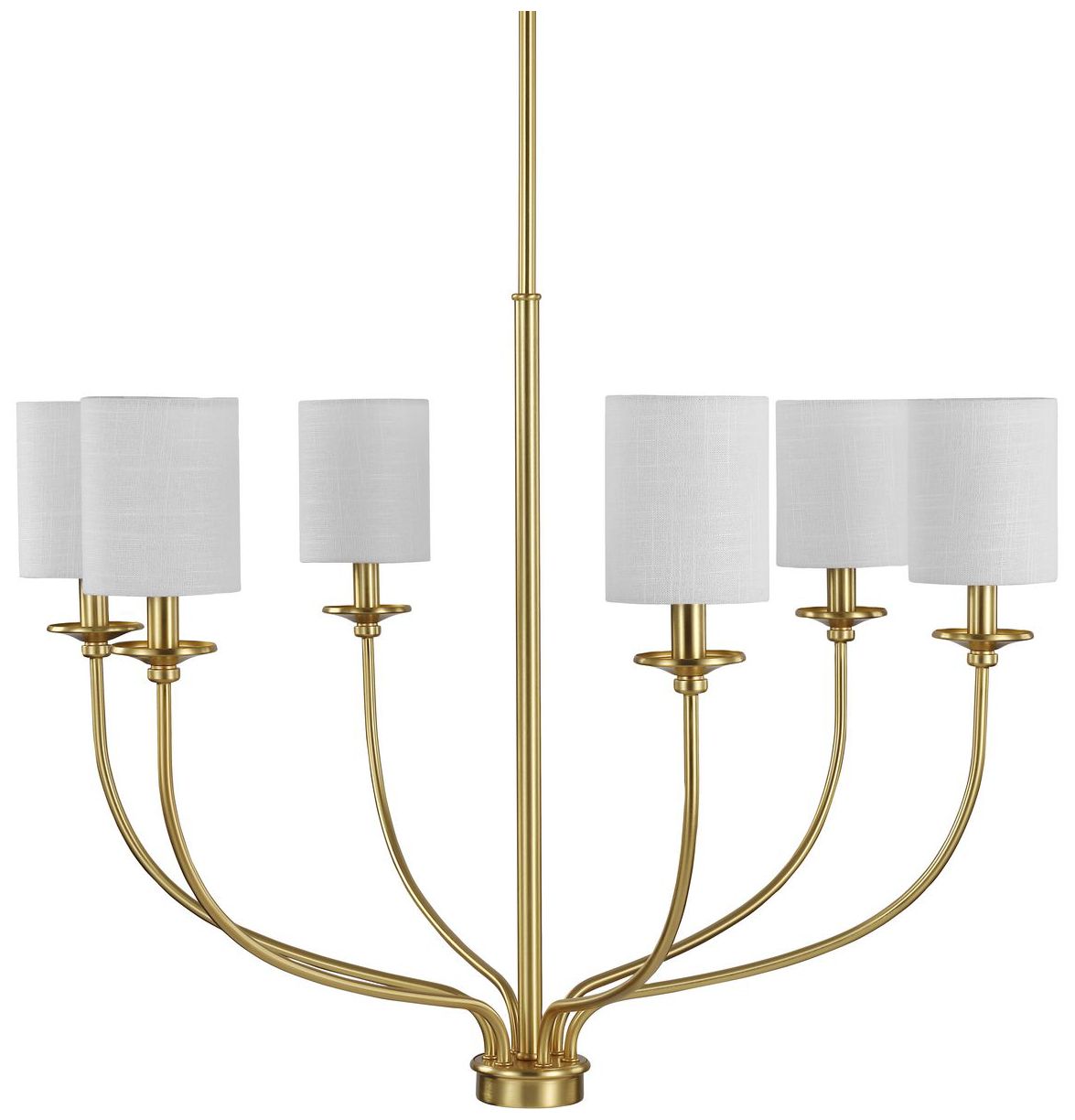 Image 3 Bonita Collection Six-Light White Linen Fabric Shade Chandelier Light more views