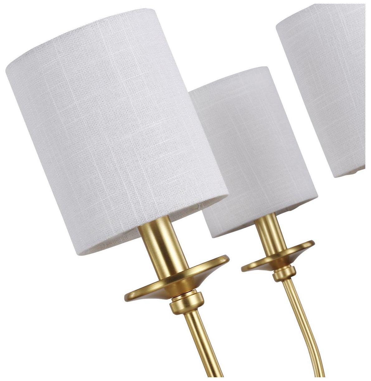 Image 6 Bonita Collection Six-Light White Linen Fabric Shade Chandelier Light more views