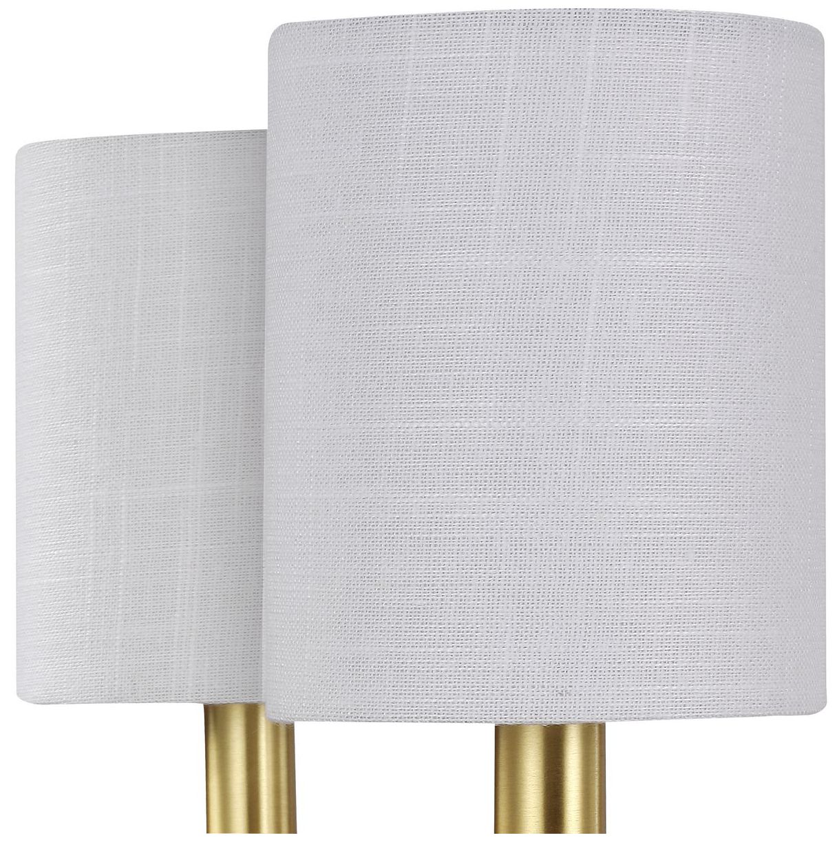 Bonita Collection Six-Light White Linen Fabric Shade Chandelier Light