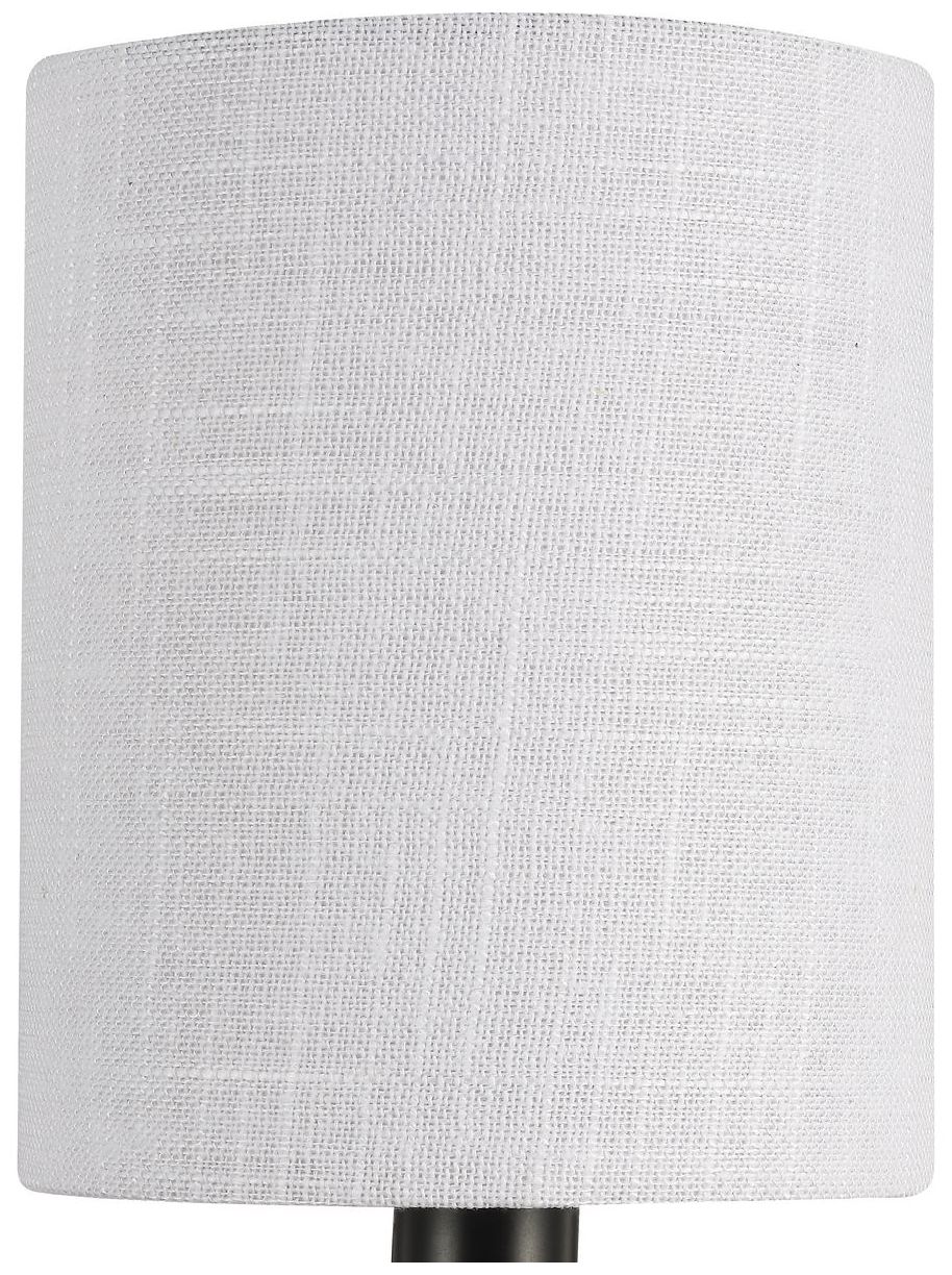 Bonita Collection Six-Light White Linen Fabric Shade Chandelier Light