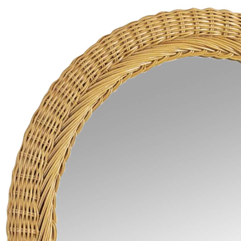 Image 2 Bonjour Natural Rattan 24 inch x 36 inch Oval Wall Mirror more views