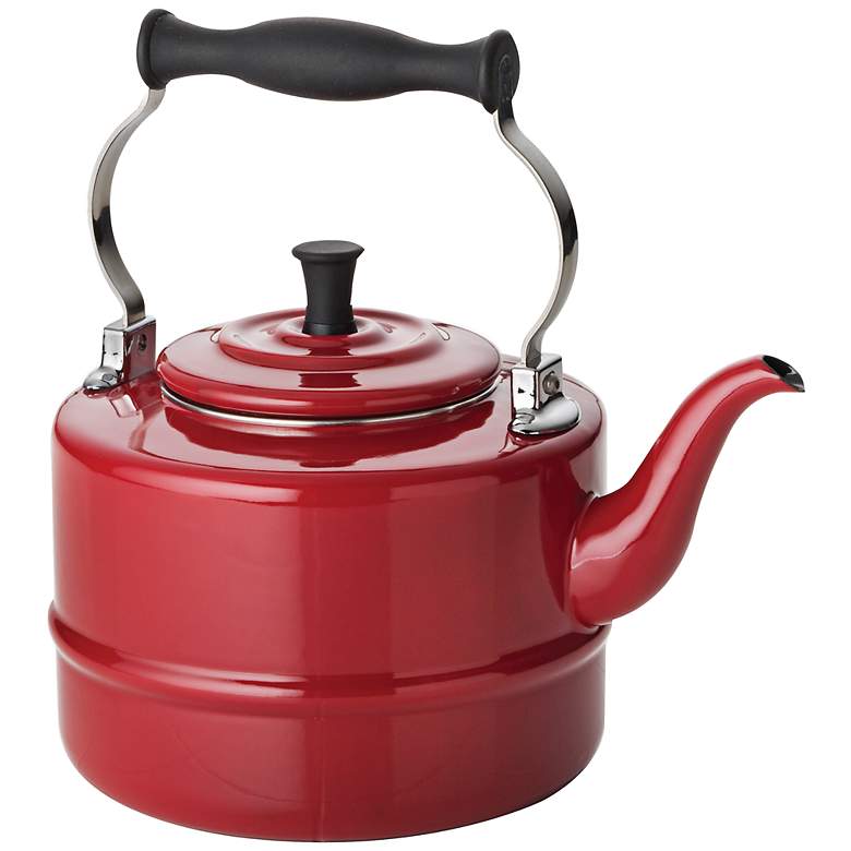 Image 1 BonJour Red Porcelain 2-Quart Tea Kettle