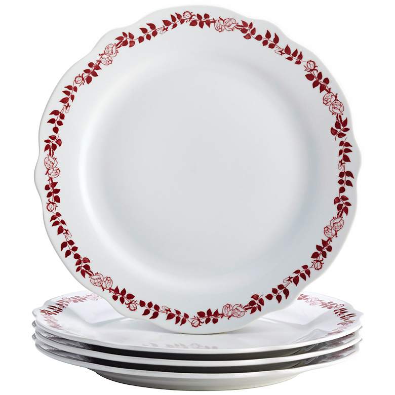 Image 1 BonJour Yuletide Garland 4-Piece Porcelain Plate Set