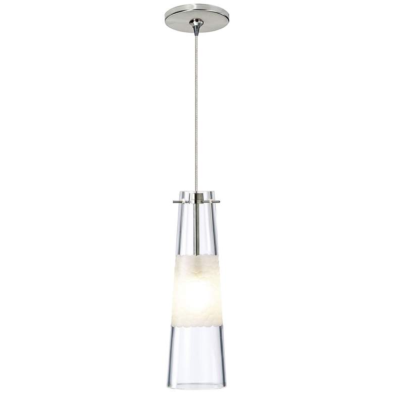 Image 1 Bonn 3 3/4"W Clear Glass Nickel LED Freejack Mini Pendant