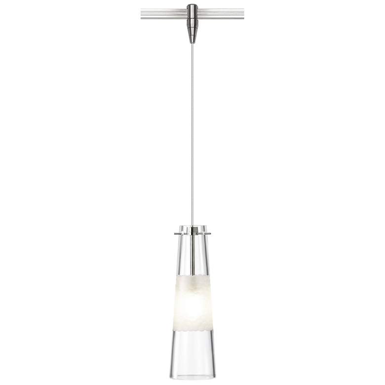 Image 1 Bonn 3 3/4"W Clear Glass Nickel LED Monorail Mini Pendant