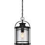 Booker 17.8" High Black and Seeded Glass Outdoor Hanging Lantern