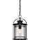 Booker 17.8" High Black and Seeded Glass Outdoor Hanging Lantern