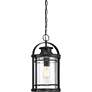 4_Booker 17.8" High Black and Seeded Glass Outdoor Hanging Lantern more views