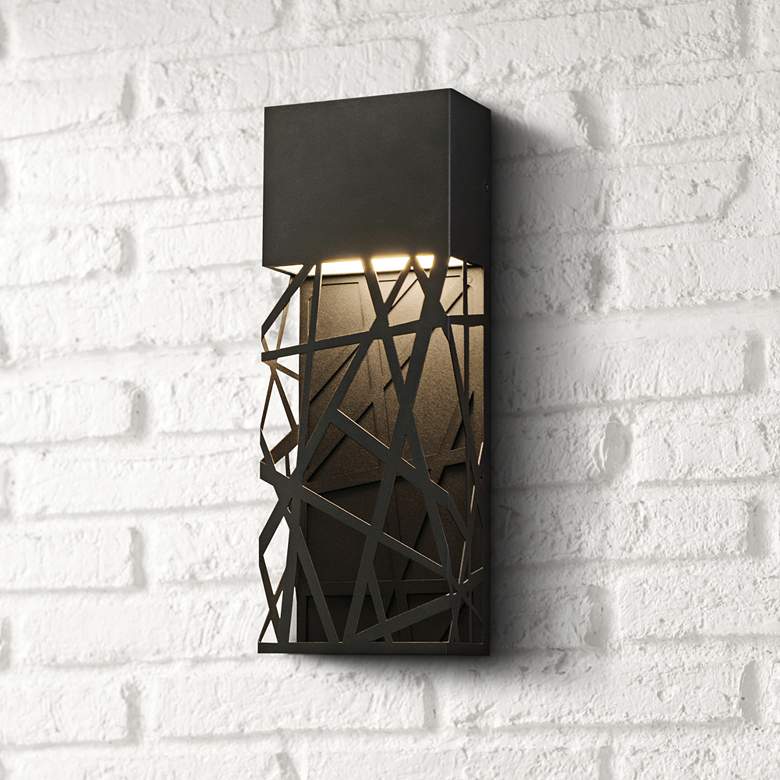 Image 1 Boon 16 inch High Black Powder Coated LED Outdoor Wall Light