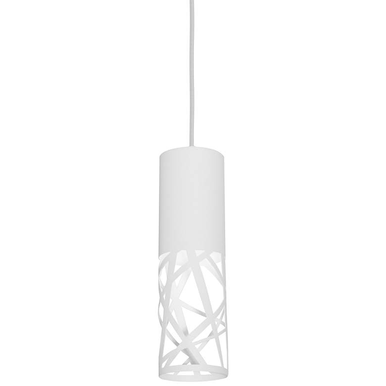 Image 2 Boon 3 1/2" Wide White Cut Metal Cylinder LED Mini Pendant