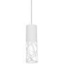 Boon 3 1/2" Wide White Cut Metal Cylinder LED Mini Pendant