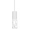 Boon 3 1/2" Wide White Cut Metal Cylinder LED Mini Pendant