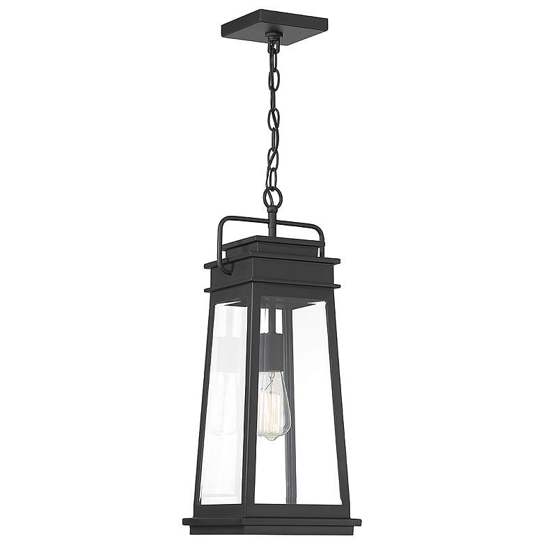 Image 1 Boone 1-Light Outdoor Hanging Lantern in Matte Black