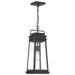 Boone 1-Light Outdoor Hanging Lantern in Matte Black