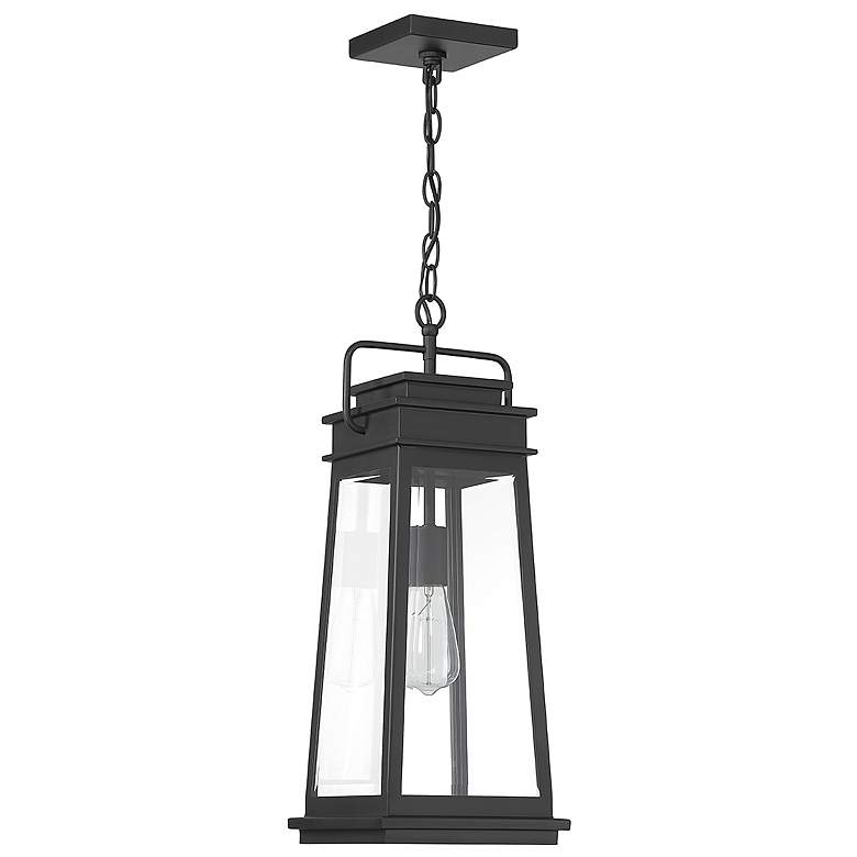 Image 2 Boone 1-Light Outdoor Hanging Lantern in Matte Black more views
