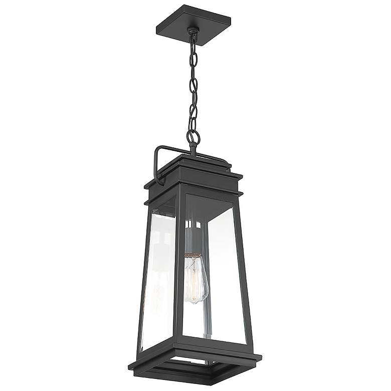 Image 3 Boone 1-Light Outdoor Hanging Lantern in Matte Black more views