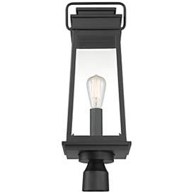 Image5 of Boone 1-Light Outdoor Post Lantern in Matte Black more views