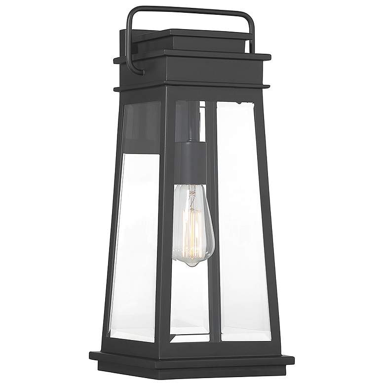 Image 1 Boone 1-Light Outdoor Wall Lantern in Matte Black