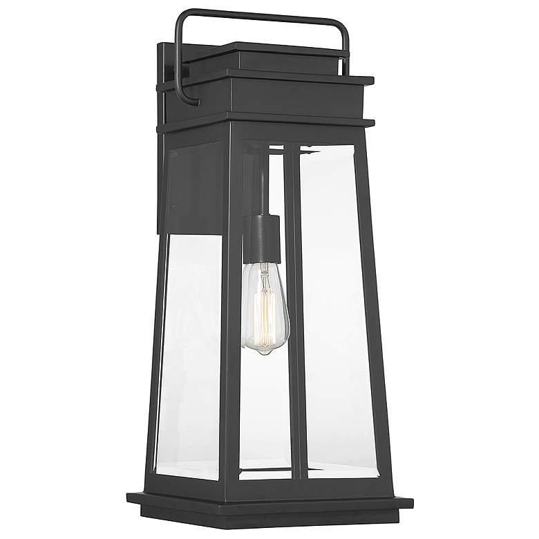 Image 1 Boone 1-Light Outdoor Wall Lantern in Matte Black