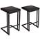 Boone 26" Black Faux Leather Counter Stool Set of 2