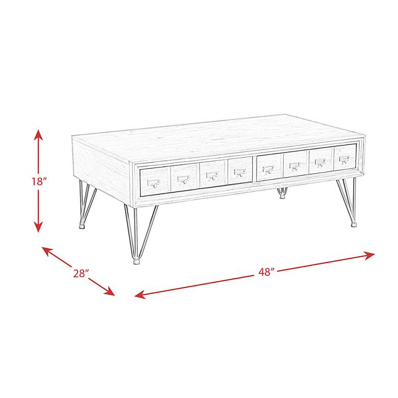 Image 2 Boone 48" Wide Light Walnut 2-Drawer Occasional Coffee Table more views