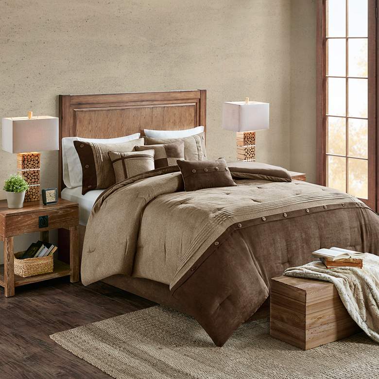 Image 2 Boone Brown Queen 7-Piece Comforter Set