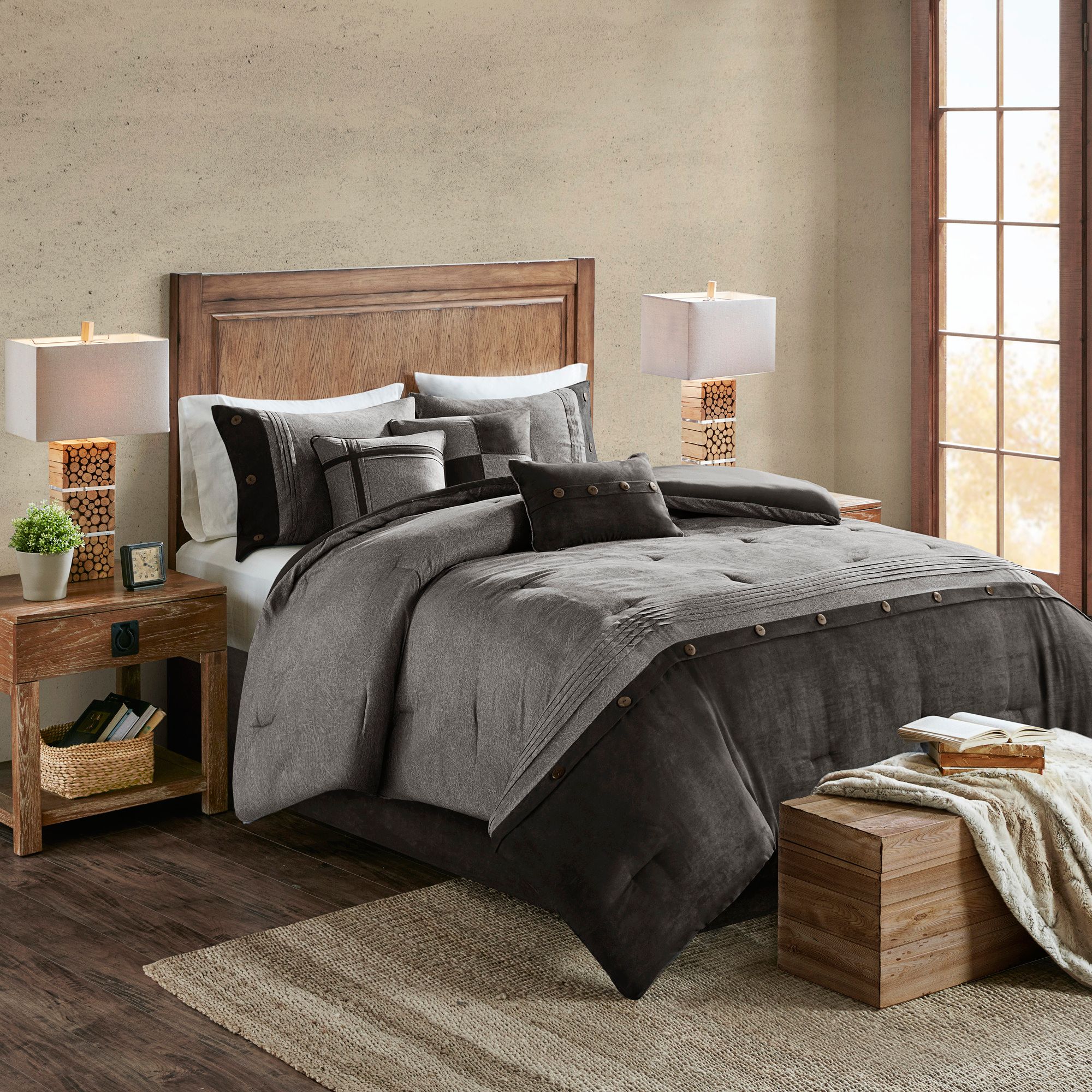 Thumbnail2 of Boone Gray Cal King 7-Piece Comforter Set