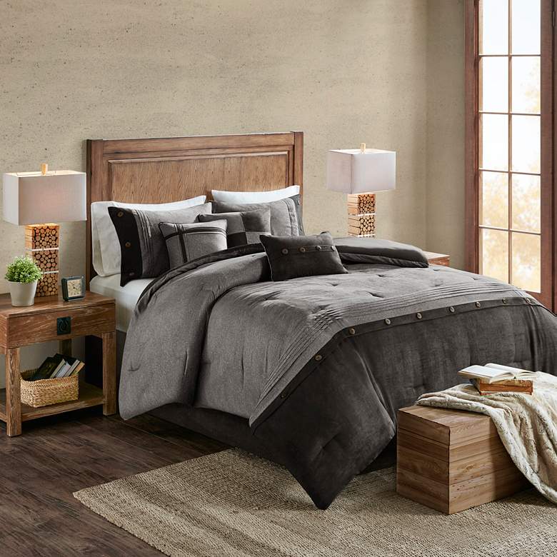 Image 2 Boone Gray Queen 7-Piece Comforter Set