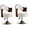 Bopper Adjustable Swivel Accent Chair in White Set of 2
