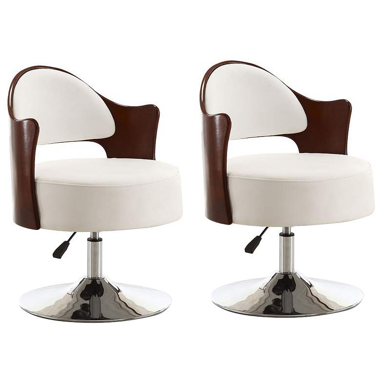 Image 1 Bopper Adjustable Swivel Accent Chair in White Set of 2