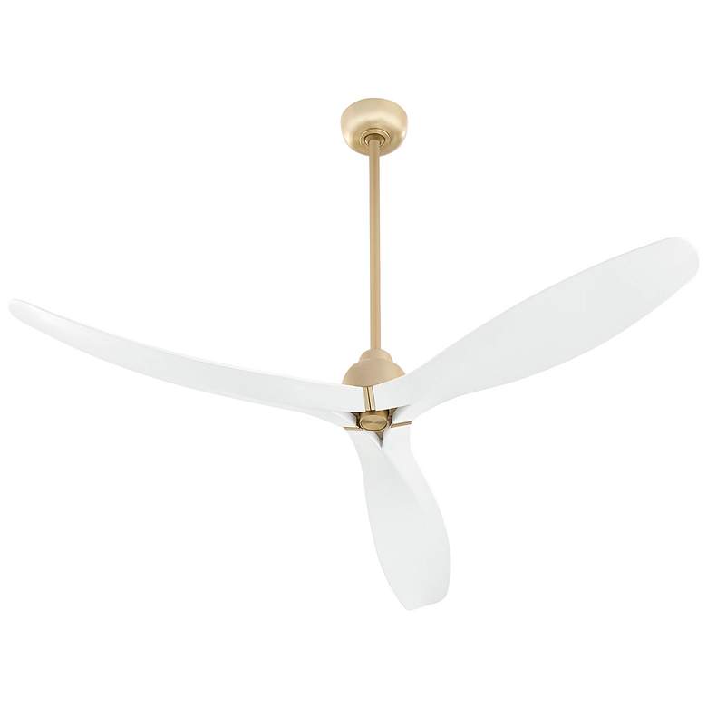 Image 1 Bora Bora Ceiling Fan - Aged Brass - Studio White