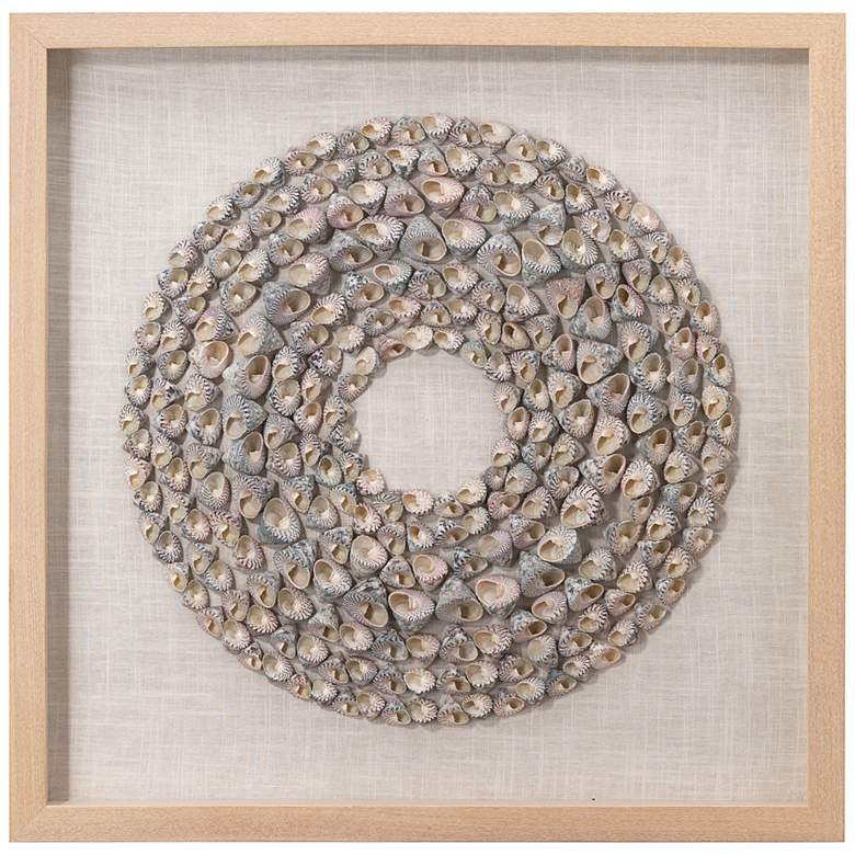 Image 1 Bora Bora Taupe Snail Shells 23 3/4" Square Framed Wall Art