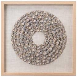 Bora Bora Taupe Snail Shells 23 3/4&quot; Square Framed Wall Art