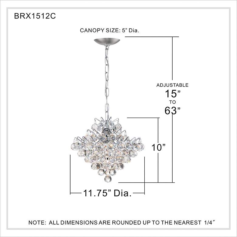 Image 4 Bordeaux 11 3/4"W Polished Chrome and Crystal Mini Pendant more views