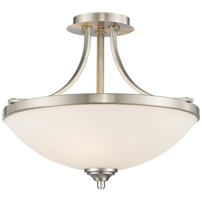 Image 1 Bordeaux 17 1/4" Wide Brushed Nickel Bowl Ceiling Light