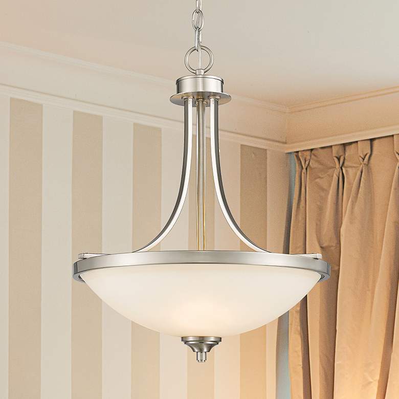 Image 2 Bordeaux 17" Wide Brushed Nickel Bowl Pendant Light