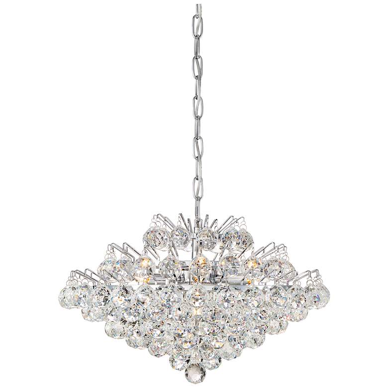 Image 1 Bordeaux 19 1/2"W Polished Chrome and Crystal Pendant Light