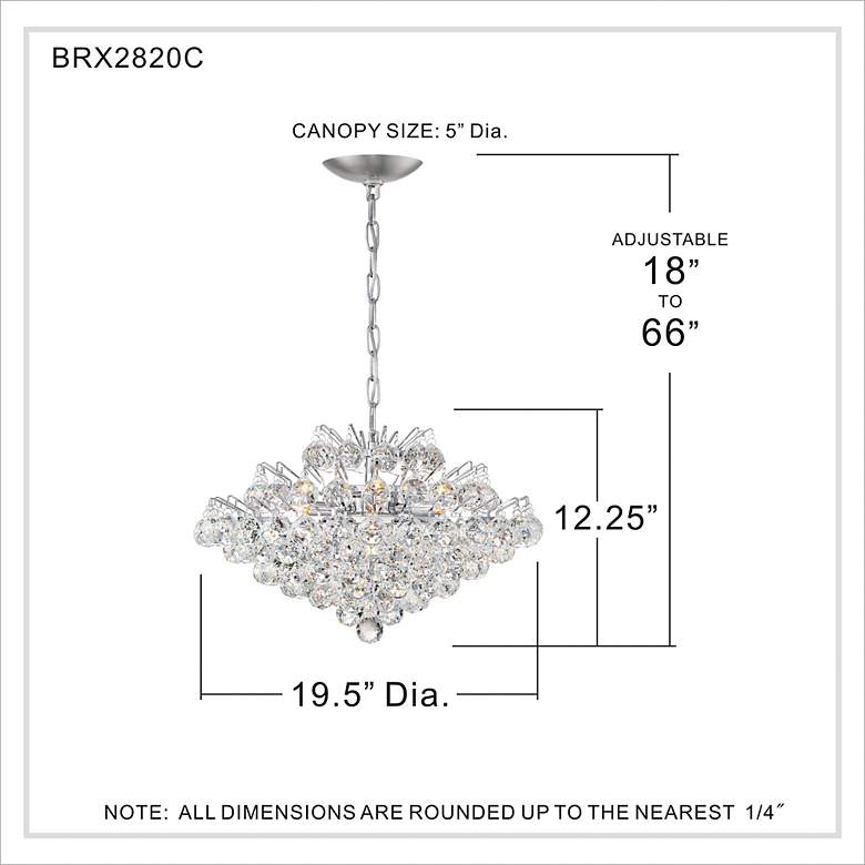 Image 4 Bordeaux 19 1/2"W Polished Chrome and Crystal Pendant Light more views