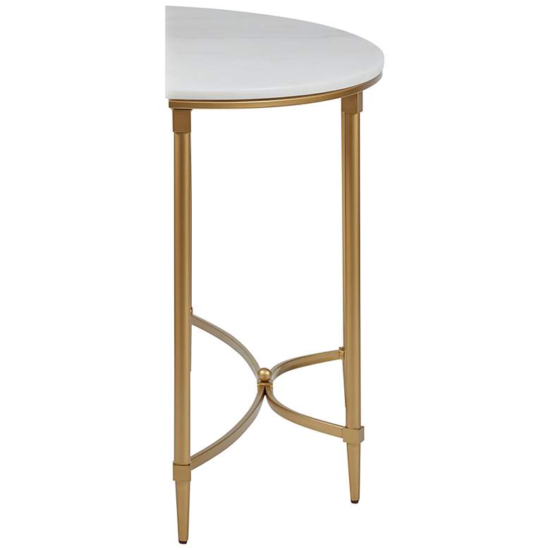 Image 6 Bordeaux 42 1/2" Wide Gold and White Marble Console Table more views