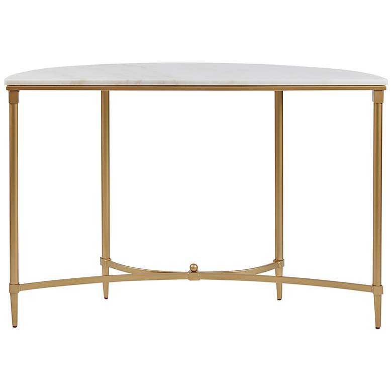 Image 7 Bordeaux 42 1/2" Wide Gold and White Marble Console Table more views