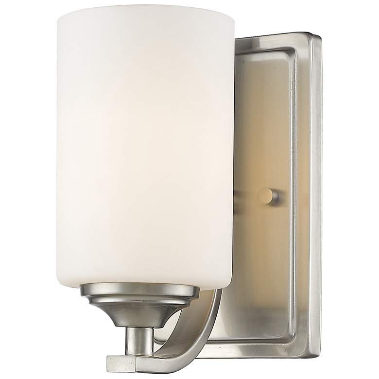 Image 1 Bordeaux 8 1/2" High Brushed Nickel Wall Sconce