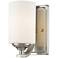 Bordeaux 8 1/2" High Brushed Nickel Wall Sconce