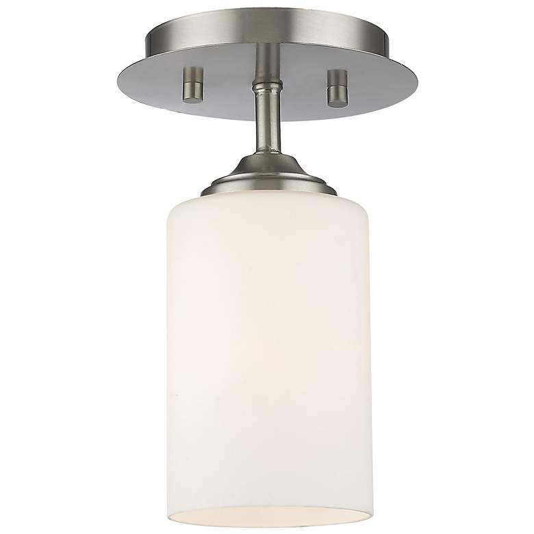 Image 1 Bordeaux by Z-Lite Brushed Nickel 1 Light Flush Mount