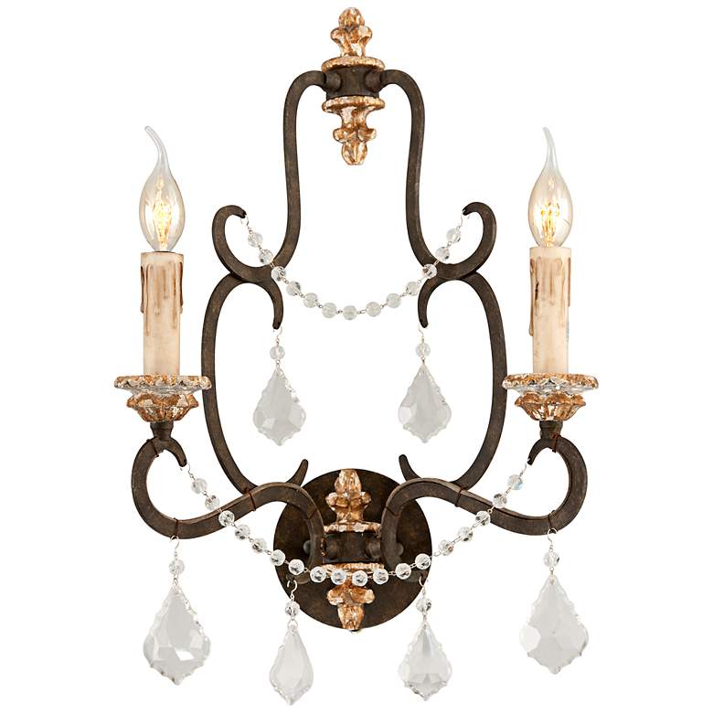 Image 1 Bordeaux Collection 20 3/4 inch High Parisian Bronze Wall Sconce