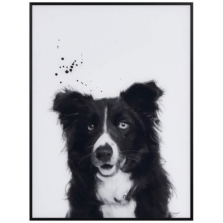 Image 2 Border Collie 24"x18" Printed Glass Framed Wall Art