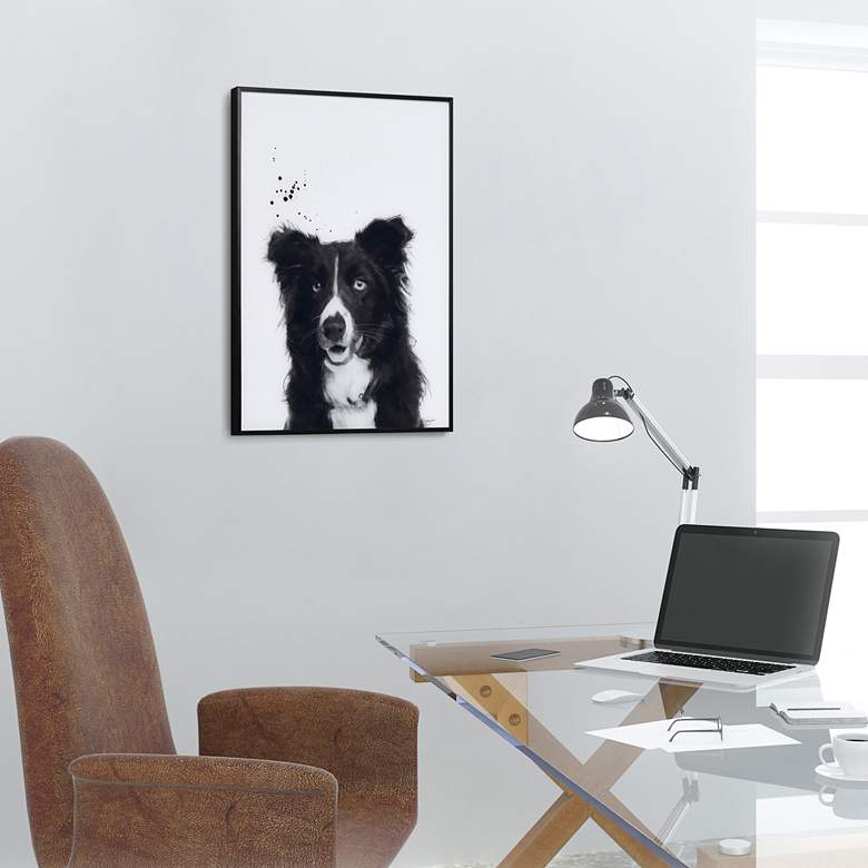 Image 4 Border Collie 24"x18" Printed Glass Framed Wall Art more views