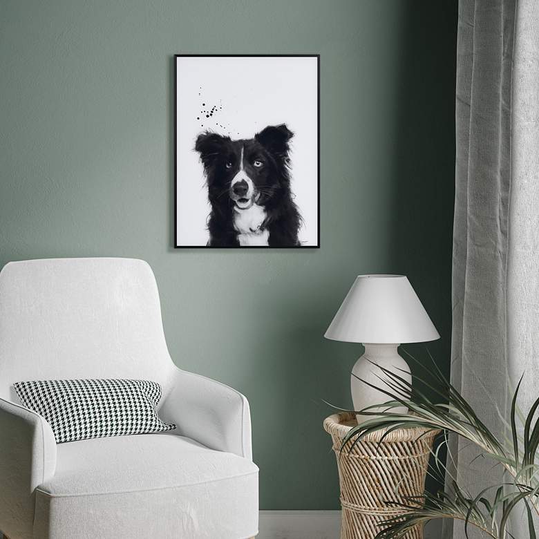Image 6 Border Collie 24"x18" Printed Glass Framed Wall Art more views